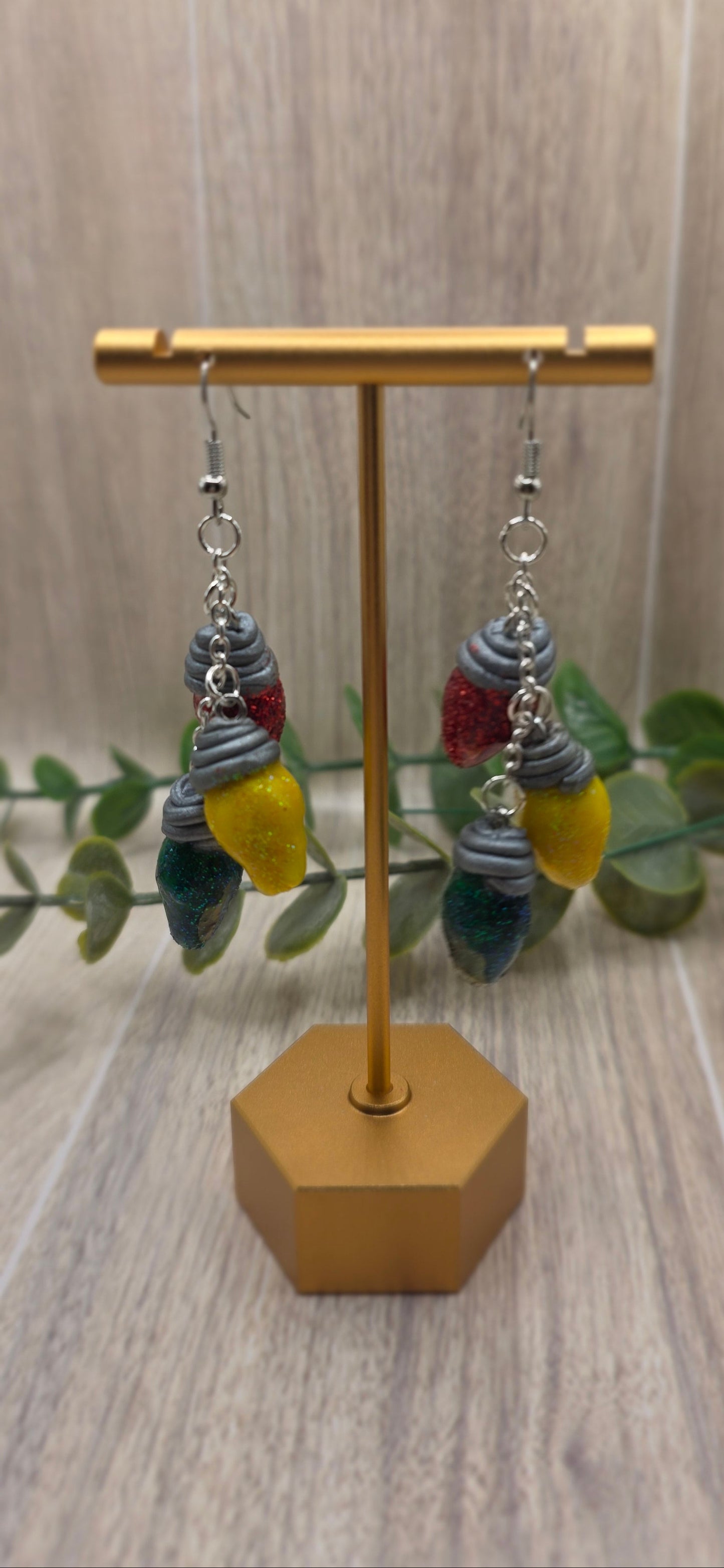 Christmas Light Strand Dangle Earrings