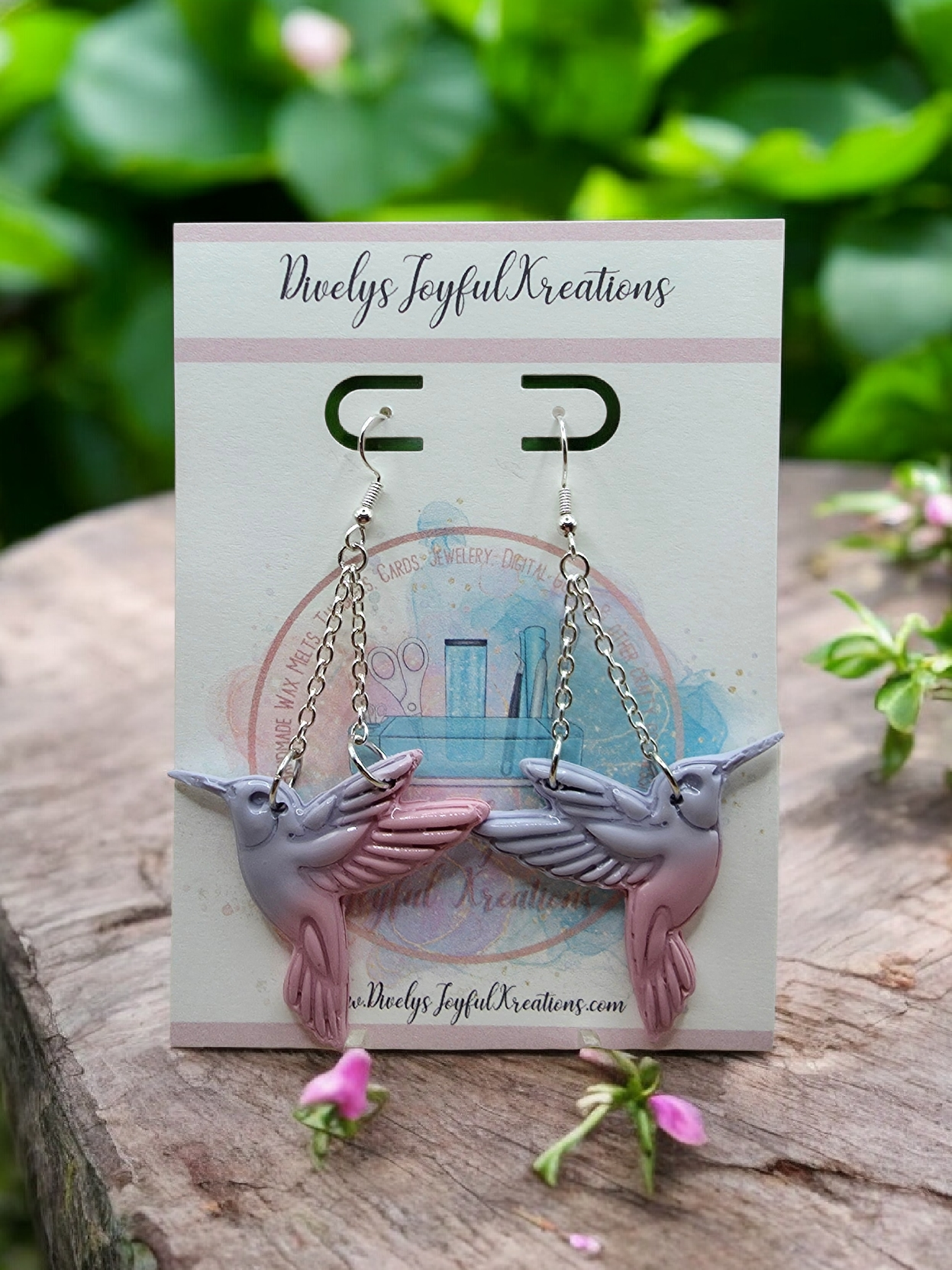 Hummingbird Chain Dangle Earrings