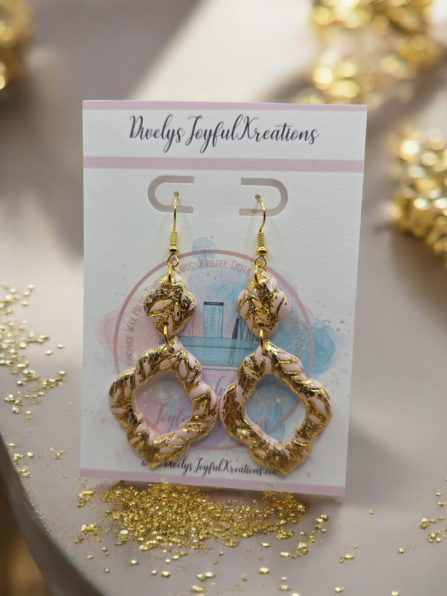 Rose Gold Foil Dangle Earrings