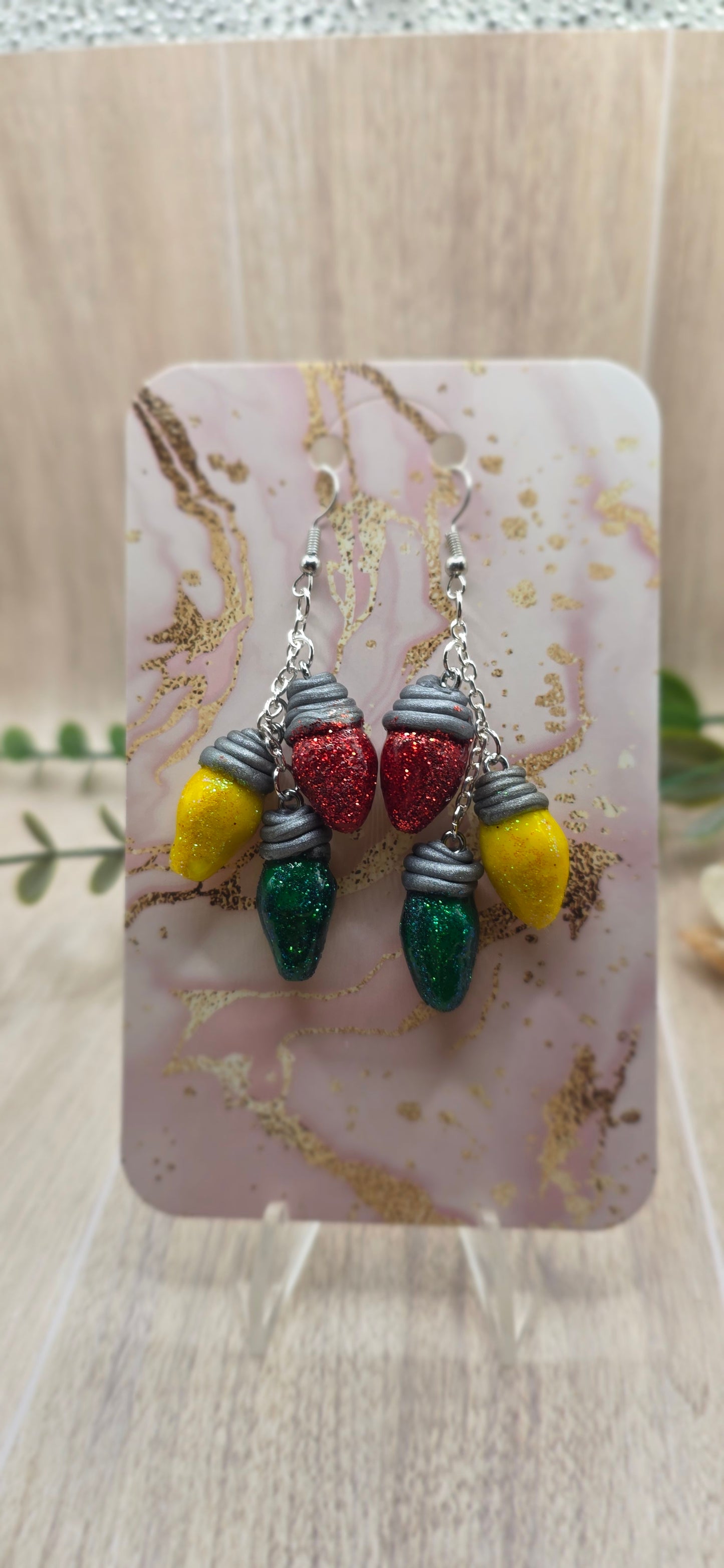 Christmas Light Strand Dangle Earrings