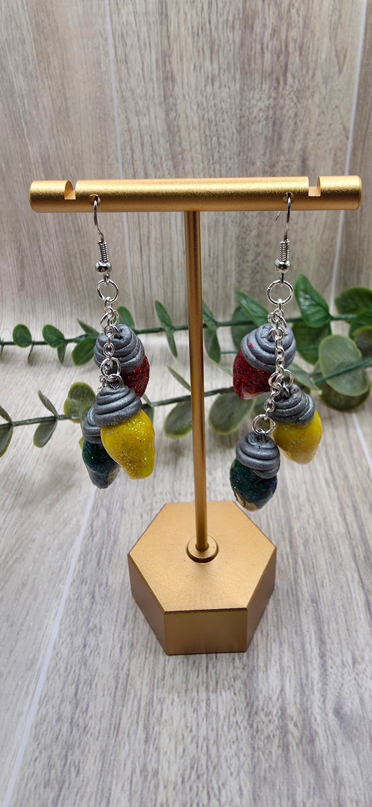 Christmas Light Strand Dangle Earrings