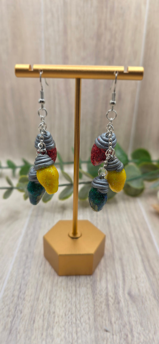 Christmas Light Strand Dangle Earrings