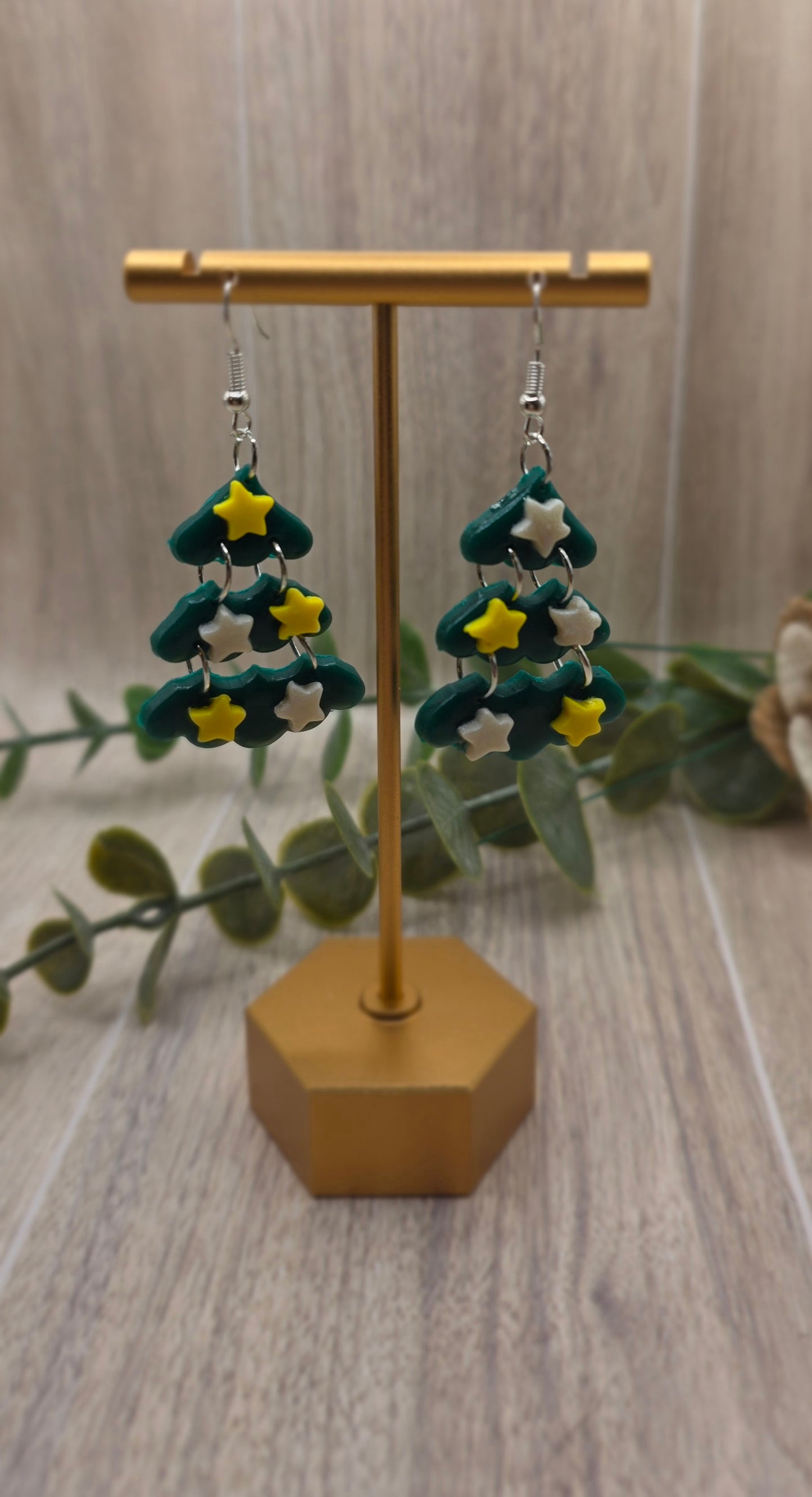 Christmas Tree Dangle Earrings