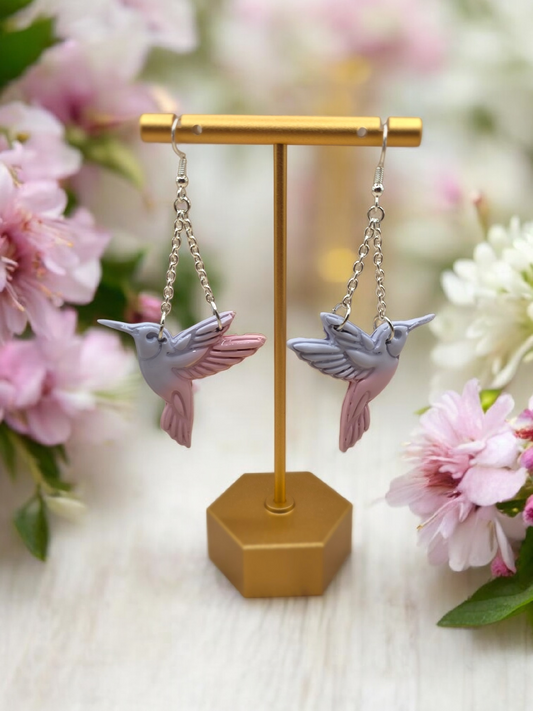 Hummingbird Chain Dangle Earrings