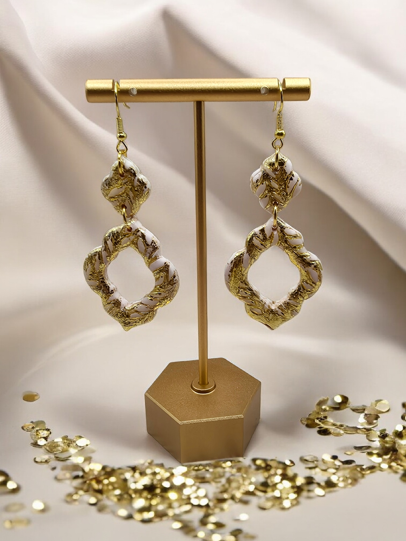 Rose Gold Foil Dangle Earrings