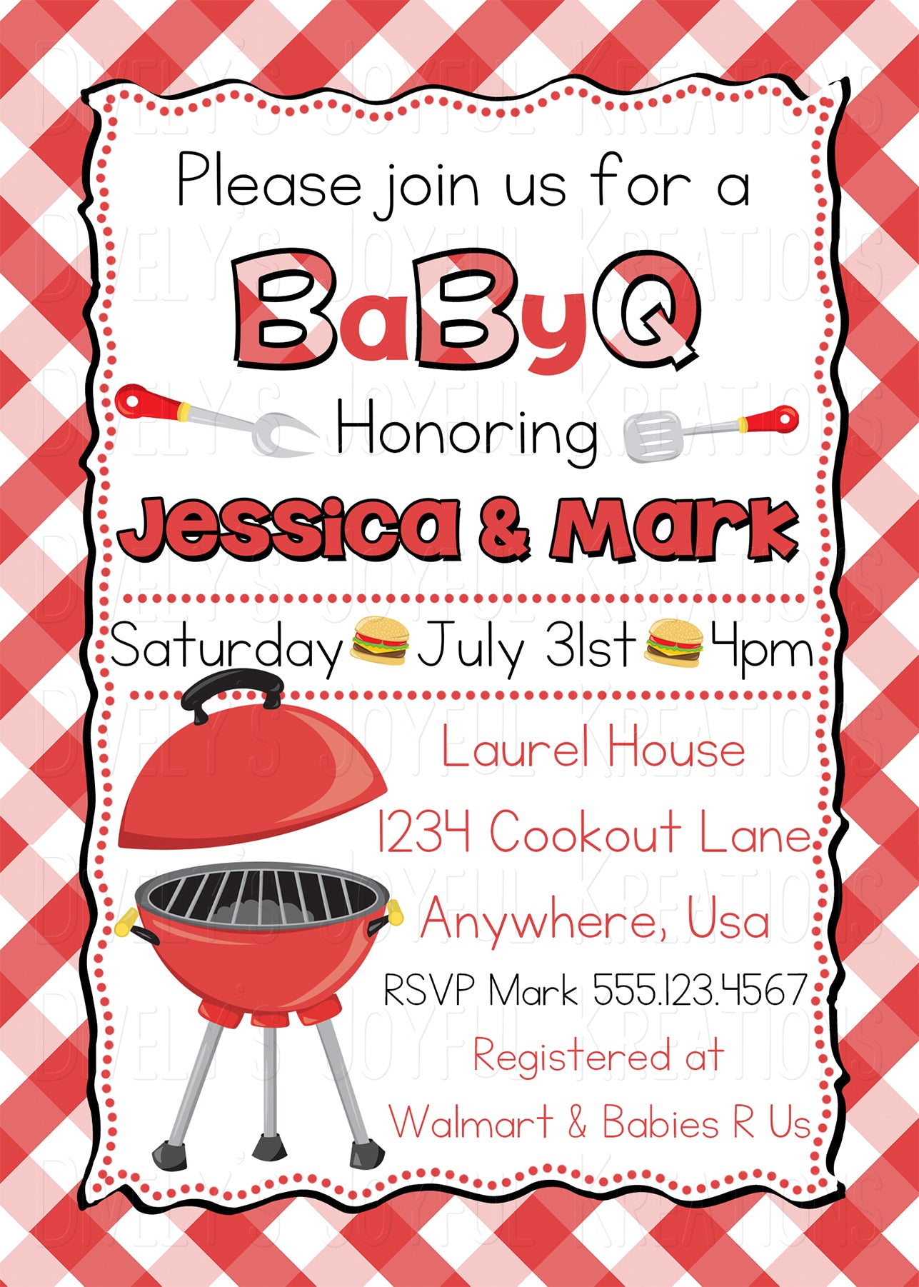 Backyard BabyQ Baby Shower Invitation