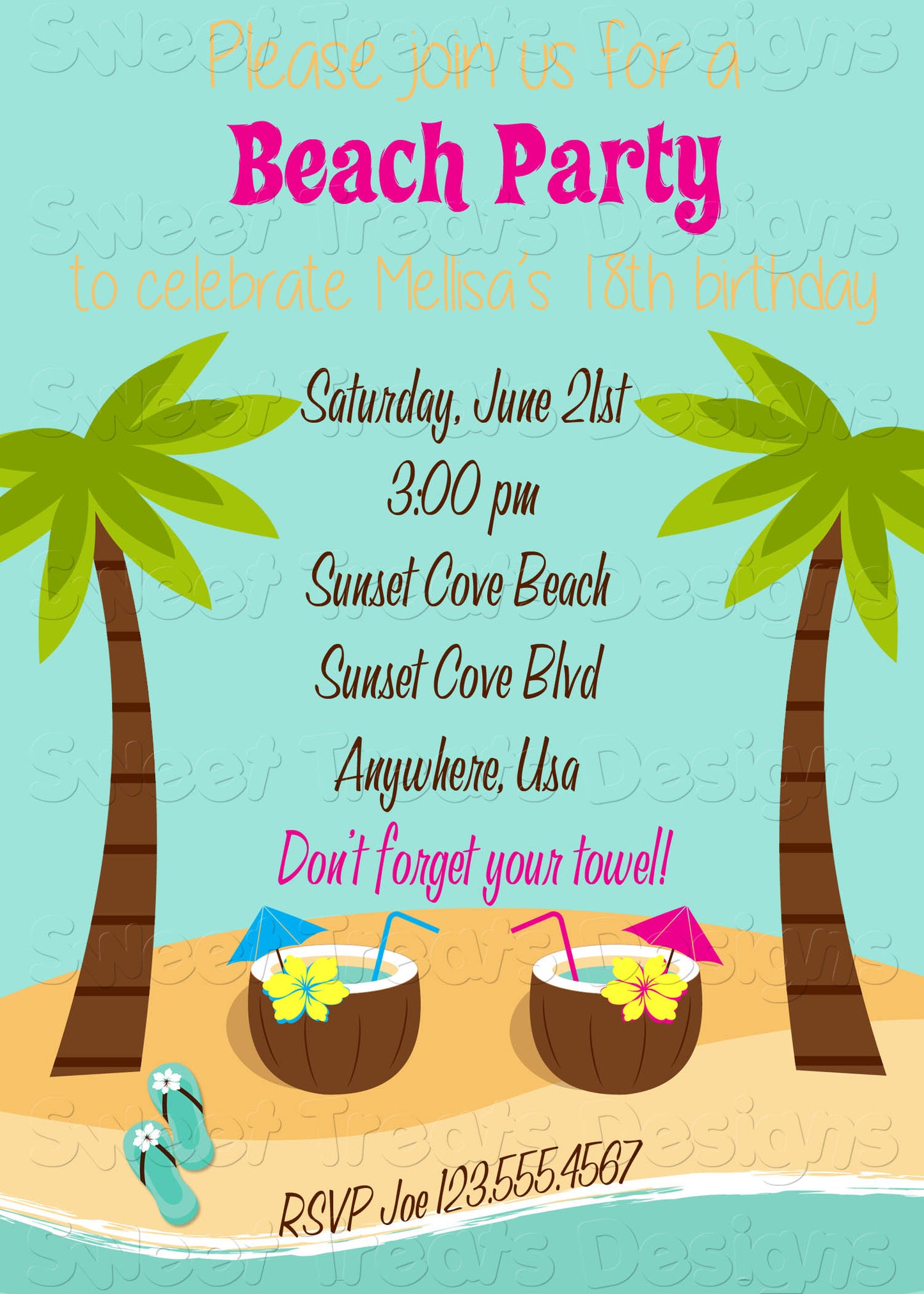 Beach Party Invitation